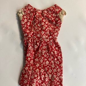 Barbie Fashion Doll Vintage Dress Red White Floral  Metal Snap